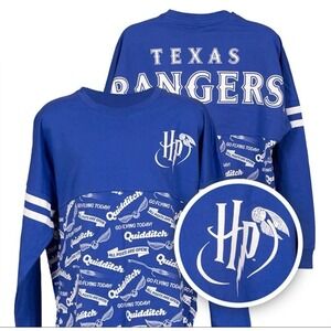 Harry Potter Quiditch Texas Rangers‎ Size 3XL Shirt Long Sleeves MLB Collectible